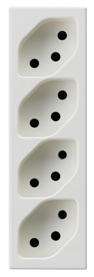 Produktbild FLF 413 201  -  FLF-Steckdose 4xT13-1x getrennt, weiss mit Steckklemmen